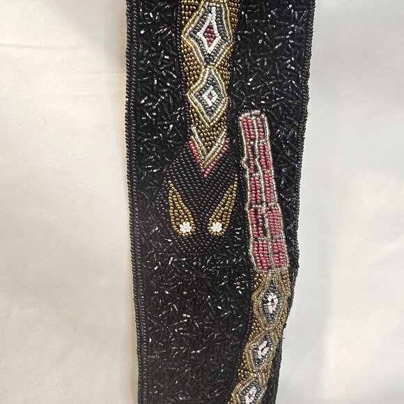 Vintage Original Bells & Bags Designed By Leslie Kaplan Snake Hand Beaded Belt - Picture 2 of 11